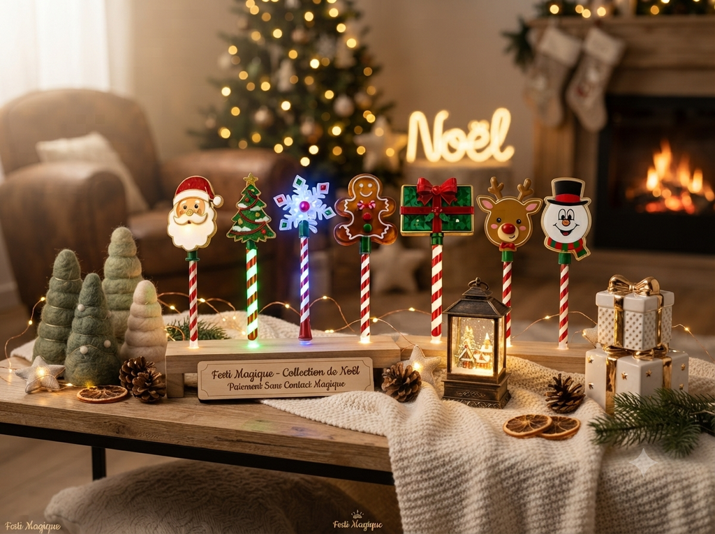 Baguette magique imprimee en 3D creative avec paiement sans contact, support de baguette magique de Noel mignon, drole, leger et portable
