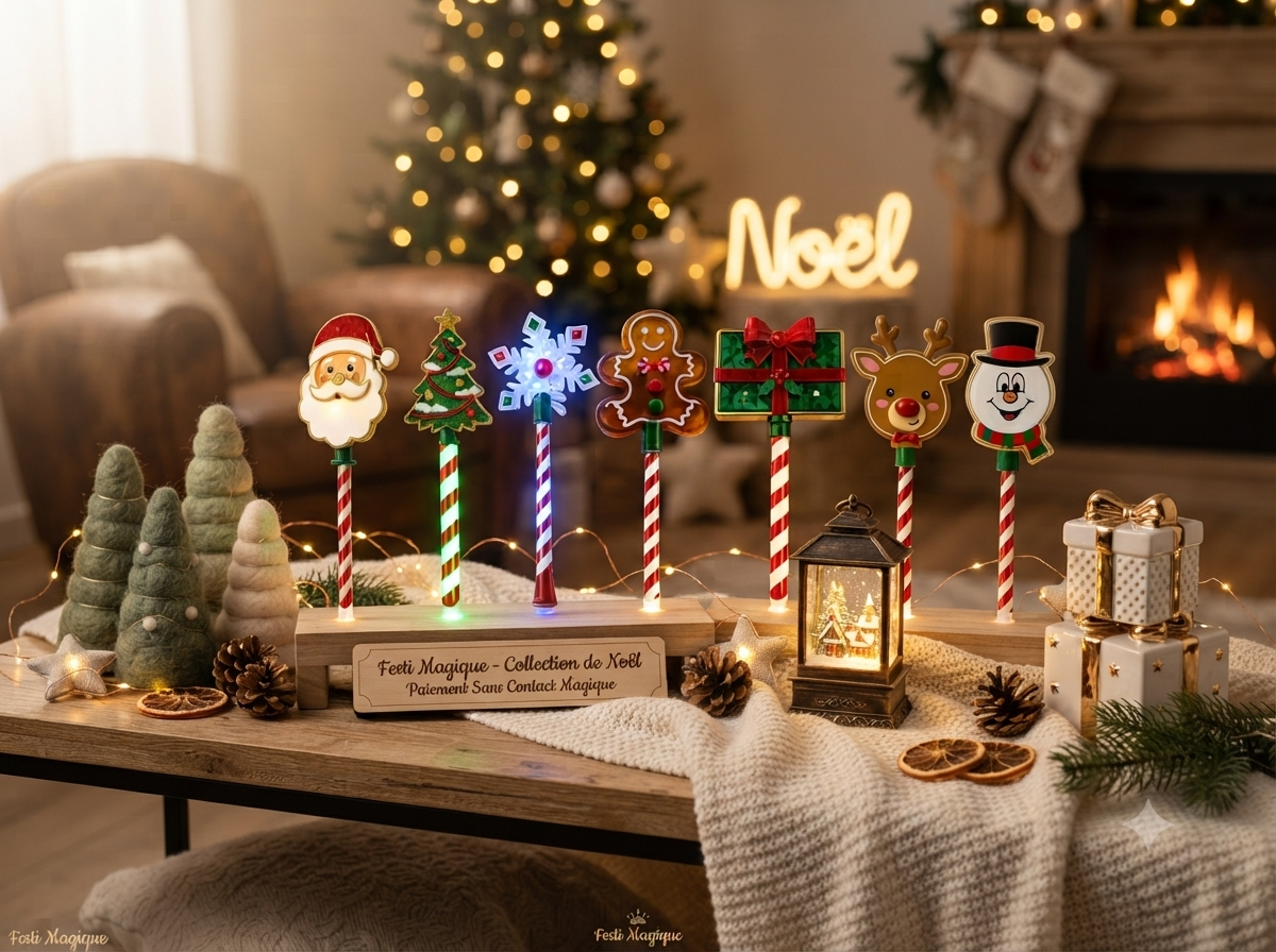 Baguette magique imprimee en 3D creative avec paiement sans contact, support de baguette magique de Noel mignon, drole, leger et portable