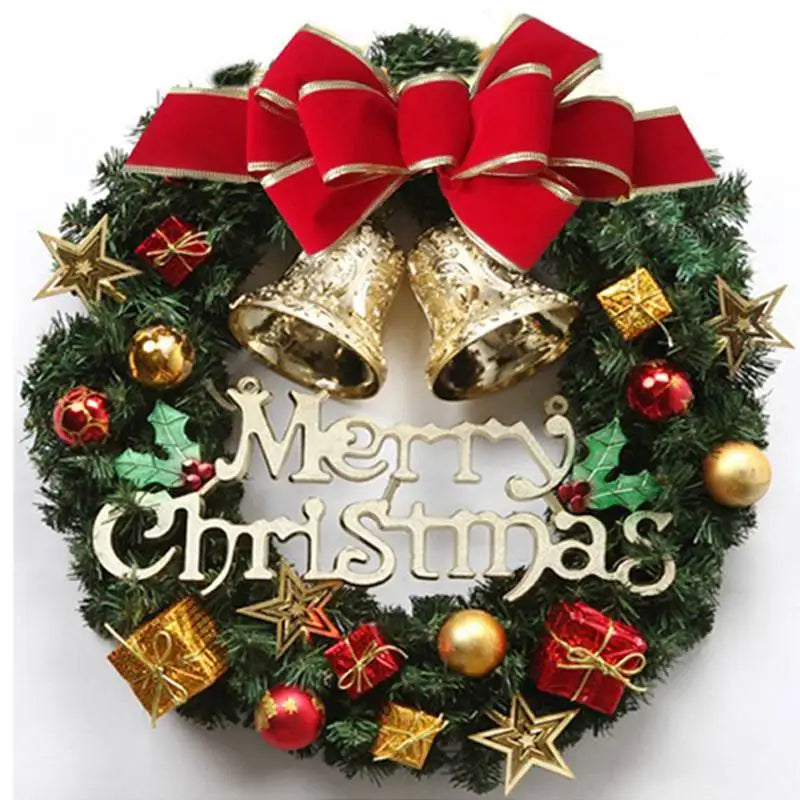 Décoration de Noël : Couronne de Noël Artisanale Simulée à Suspendre pour Porte et Fenêtre – Accessoire de Décoration d'Intérieur Élégant et de Haute Qualité