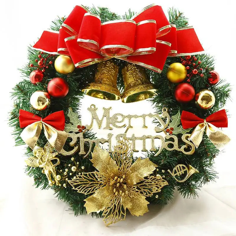 Décoration de Noël : Couronne de Noël Artisanale Simulée à Suspendre pour Porte et Fenêtre – Accessoire de Décoration d'Intérieur Élégant et de Haute Qualité