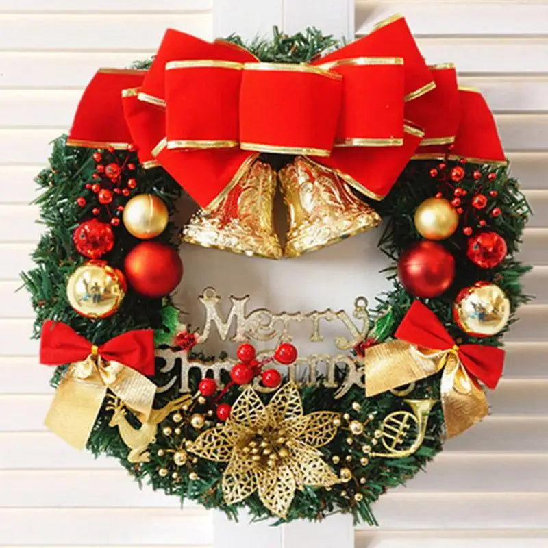 Décoration de Noël : Couronne de Noël Artisanale Simulée à Suspendre pour Porte et Fenêtre – Accessoire de Décoration d'Intérieur Élégant et de Haute Qualité