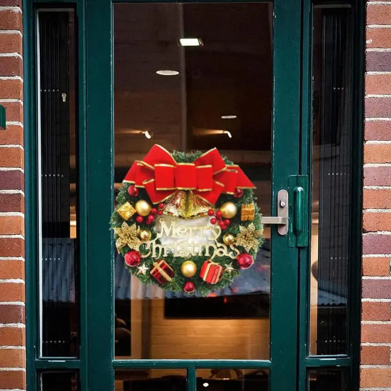 Décoration de Noël : Couronne de Noël Artisanale Simulée à Suspendre pour Porte et Fenêtre – Accessoire de Décoration d'Intérieur Élégant et de Haute Qualité