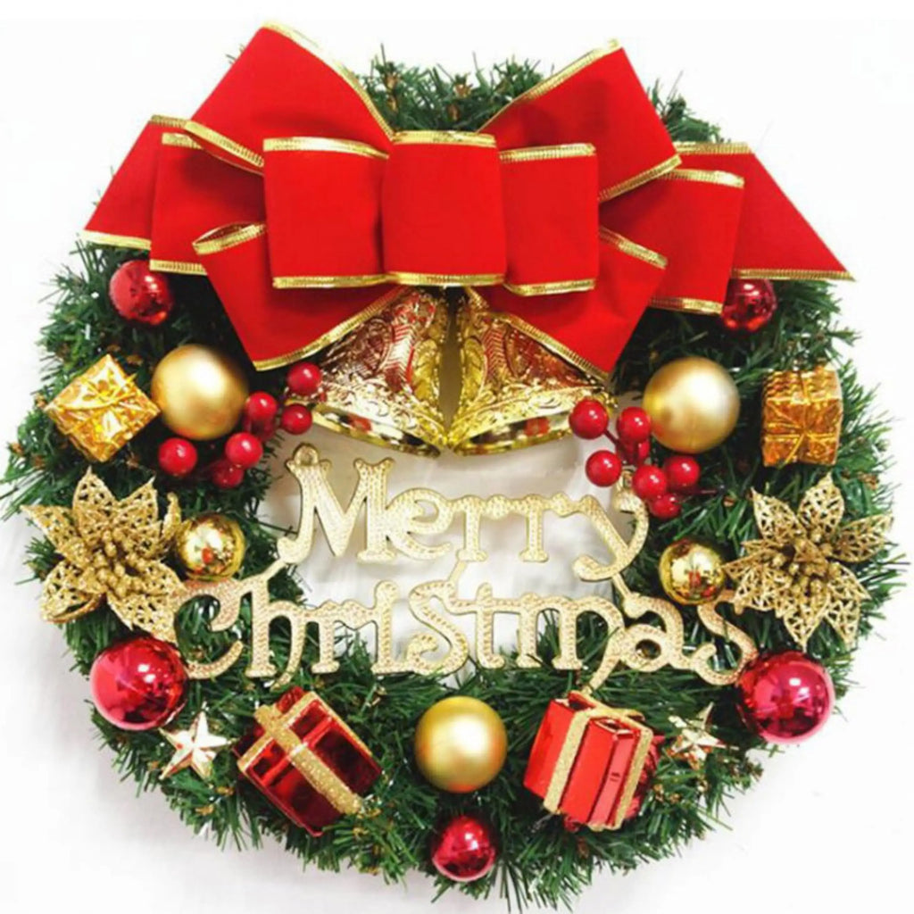 Décoration de Noël : Couronne de Noël Artisanale Simulée à Suspendre pour Porte et Fenêtre – Accessoire de Décoration d'Intérieur Élégant et de Haute Qualité